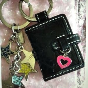Authentic COACH 2 key chains purse fobs EUC